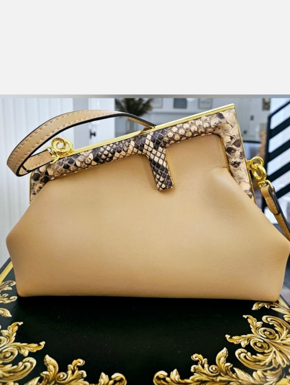 NWT Fendi First Beige Leather Bag